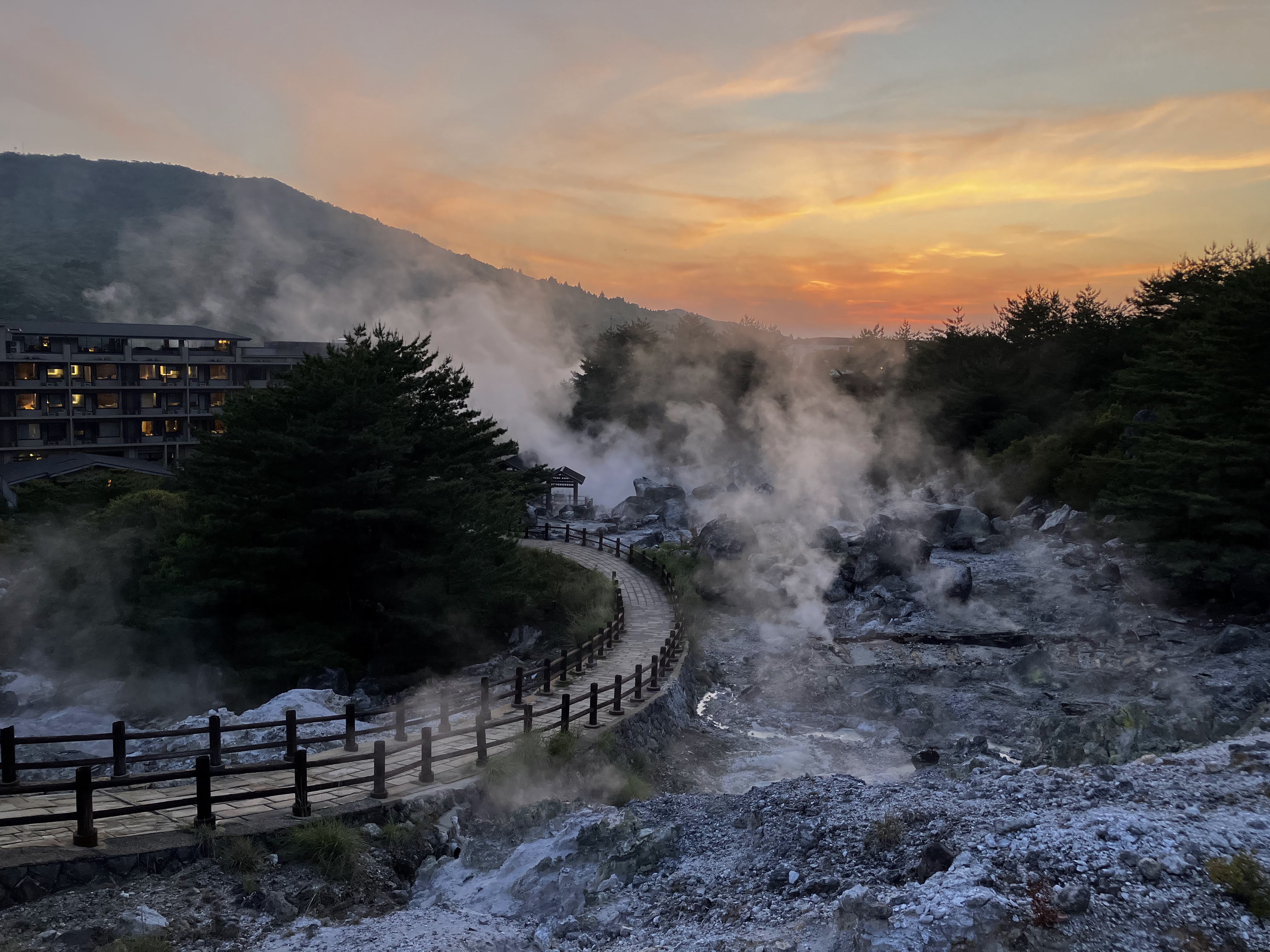 雲仙地獄 夕暮れ